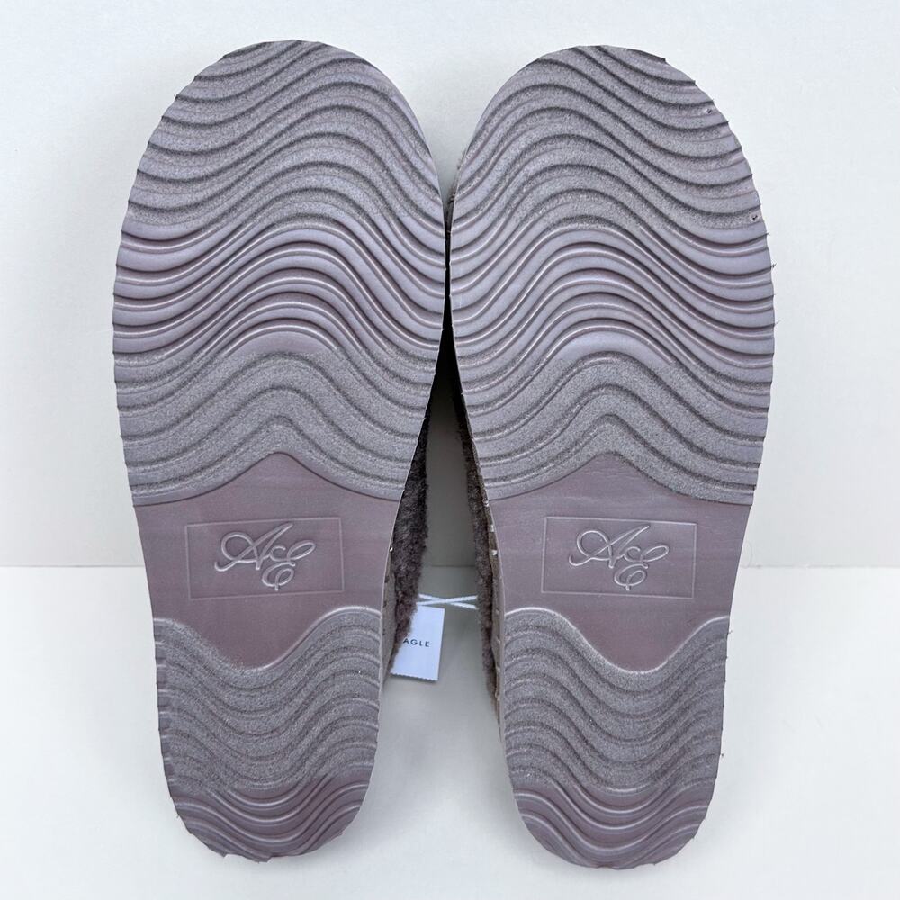 American Eagle SIZE 10 Brown Fluffy Sherpa Scuff Cushioned Slip-On Slides NWT - Picture 8 of 9